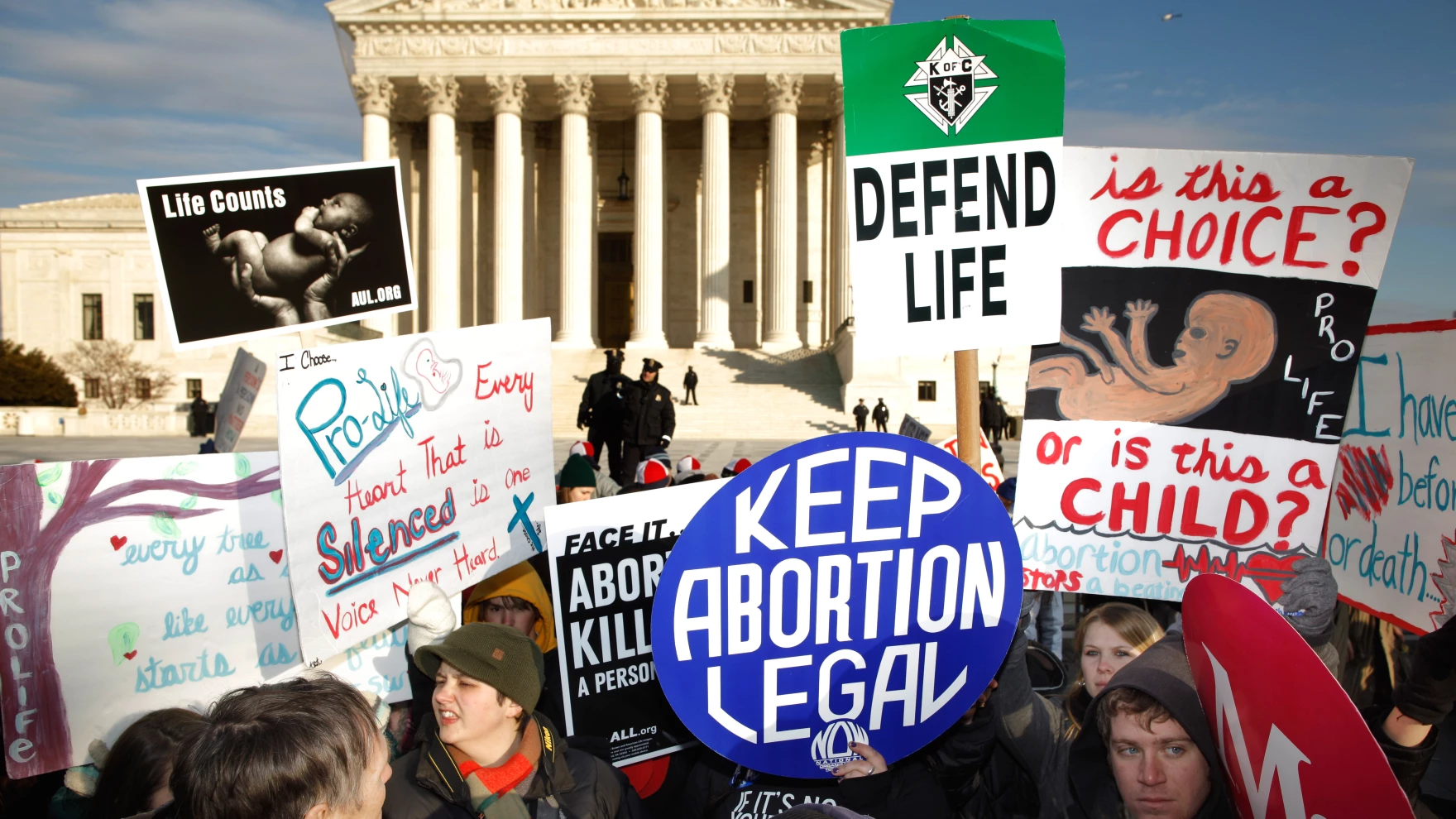 Protesters on two sides of abortion issue